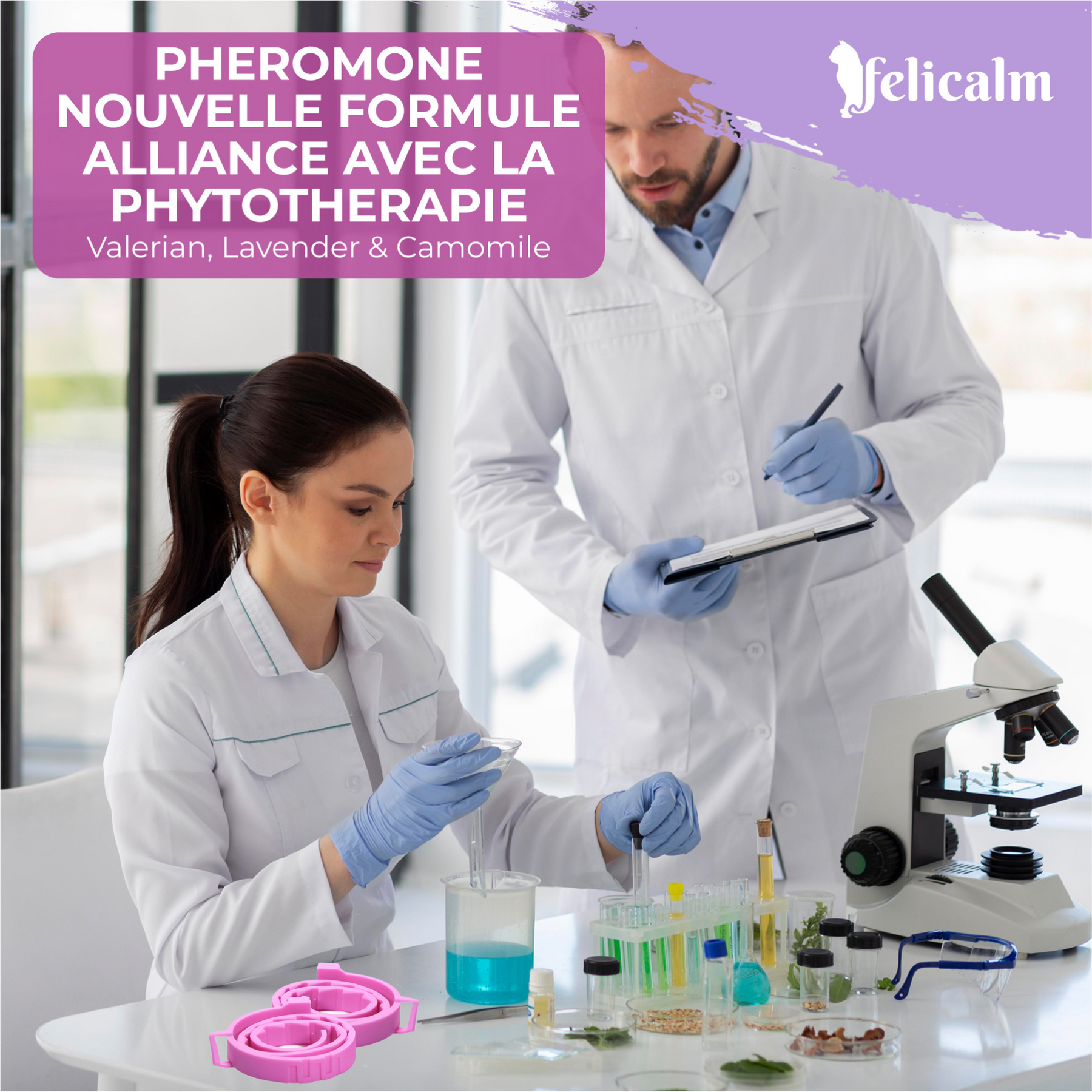 Pack Anti-Stress Chat – 2 Colliers & Spray Phéromone Valériane