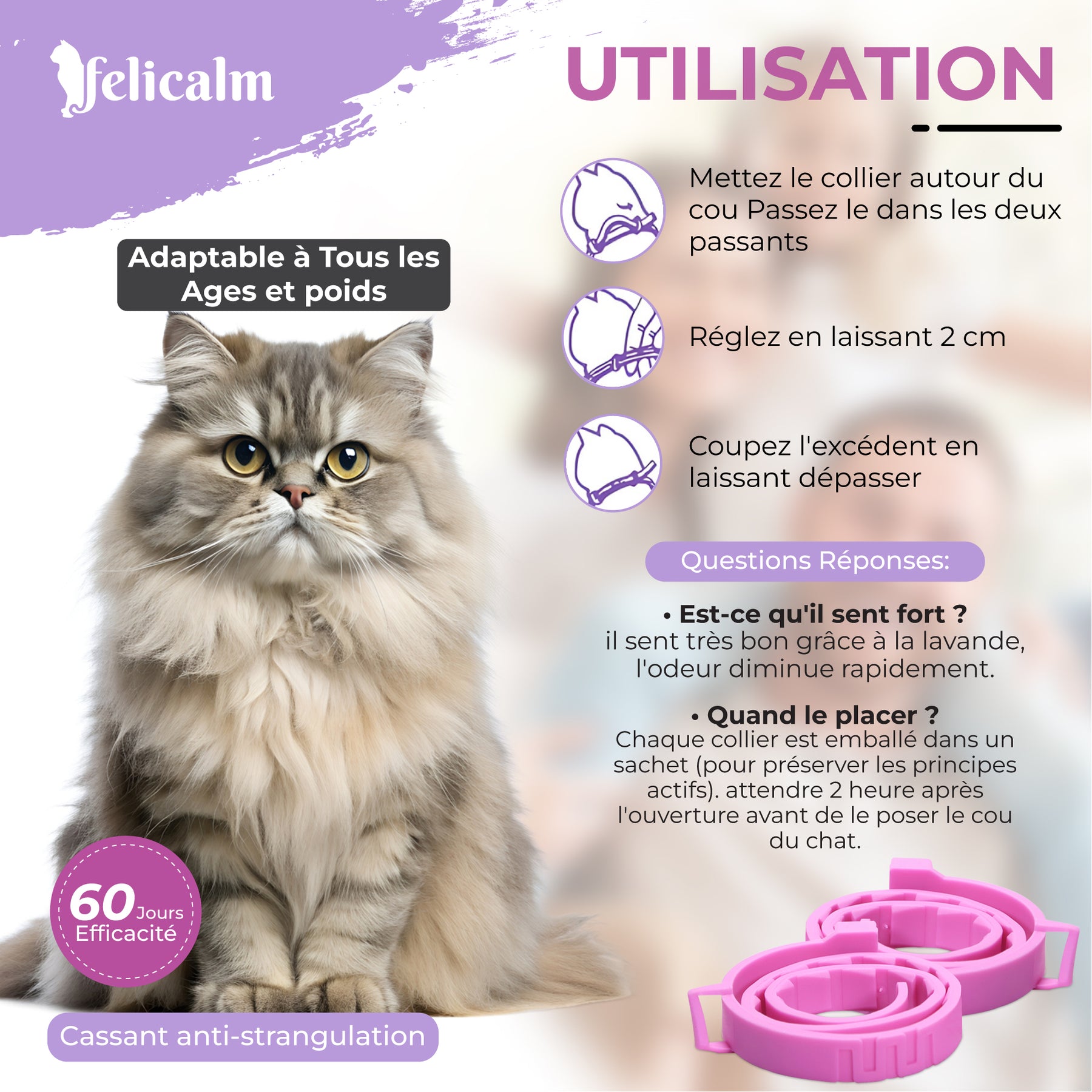 Pack Anti-Stress Chat – 2 Colliers & Spray Phéromone Valériane