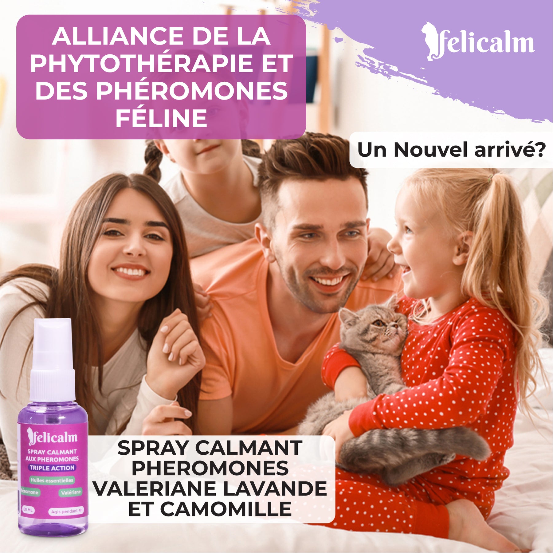 Pack Anti-Stress Chat – 2 Colliers & Spray Phéromone Valériane