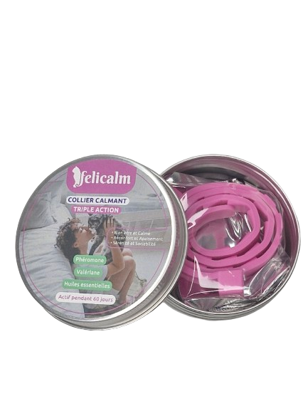 collier calmant pour chat anti stress aux phéromones et valériane