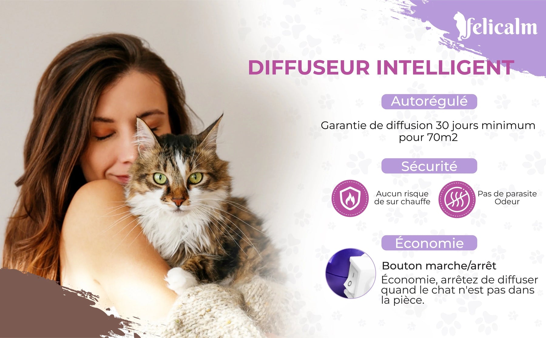 Diffuseur phéromones chat stressé, Spray calmant pour chat