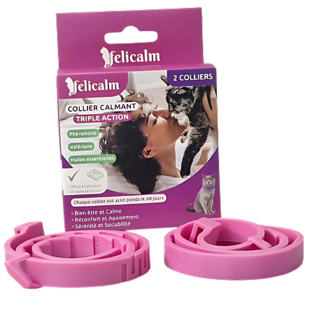 Pack Anti-Stress Chat – 2 Colliers & Spray Phéromone Valériane