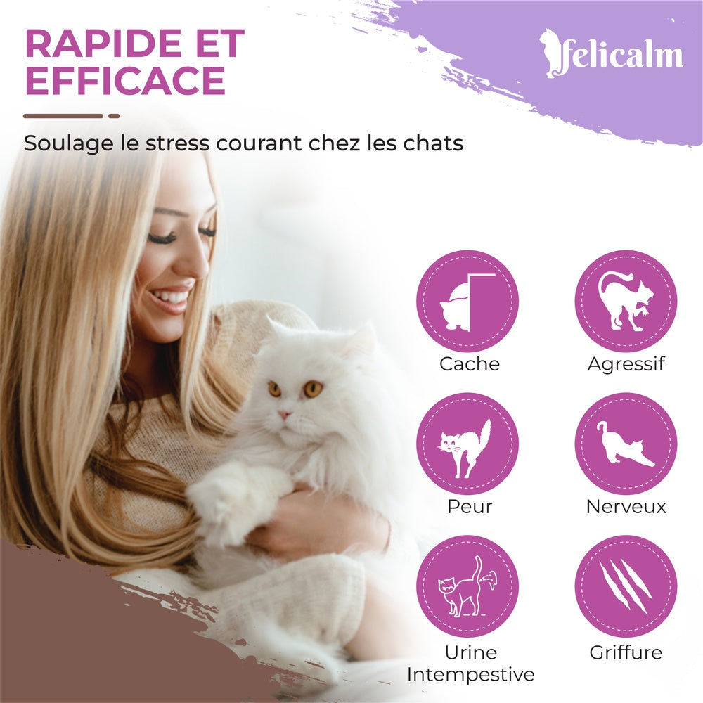Pack super économique Felicalm – Diffuseur + 7 recharges anti-stress chats