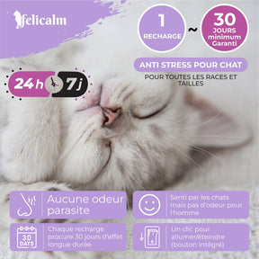 Pack Felicalm – Diffuseur + 3 recharges de phéromones pour chats – 3 mois de diffusion apaisante