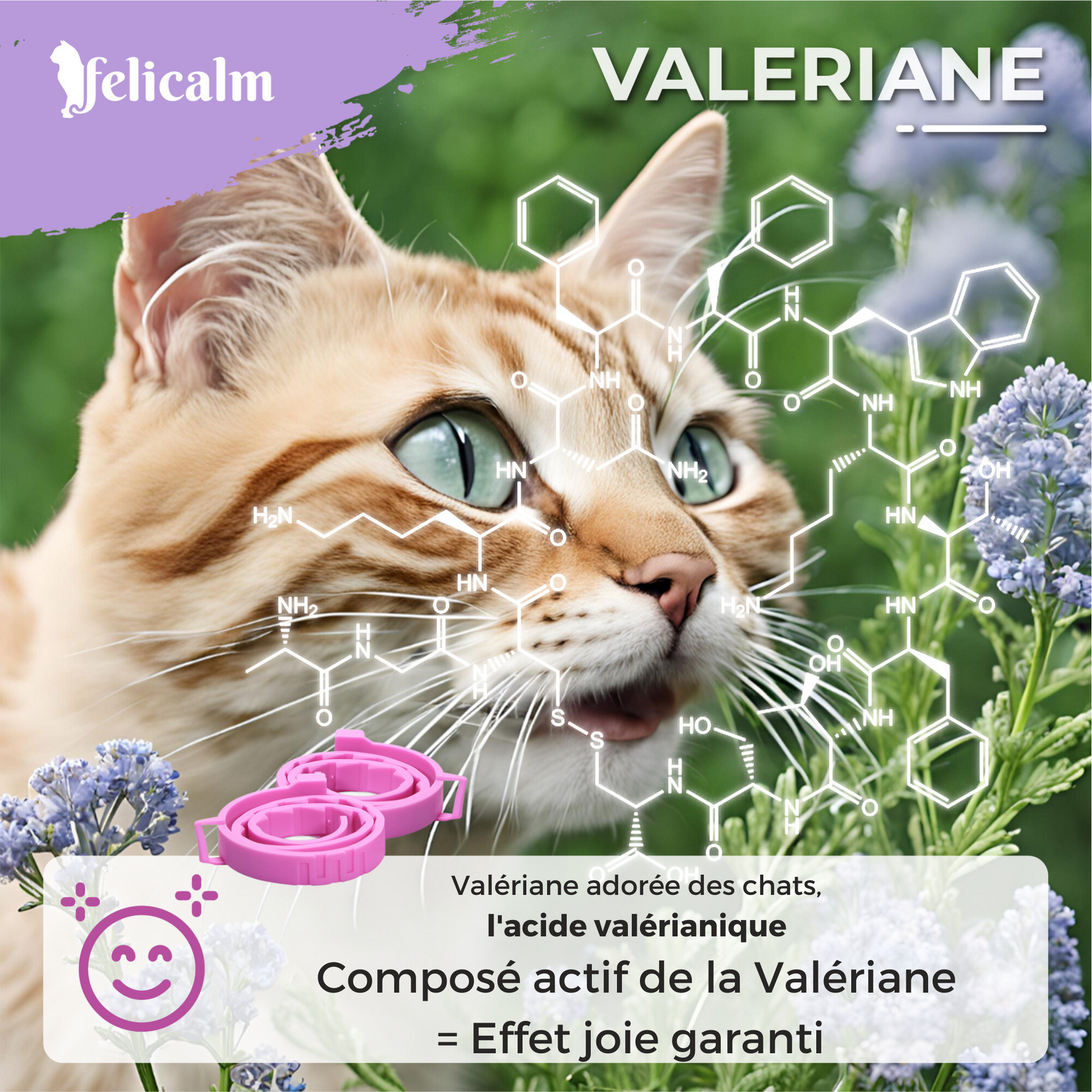 COLLIERS CALMANTS POUR CHAT -TRIPLE ACTION- BONHEUR et CONFIANCE ( boite de 2)